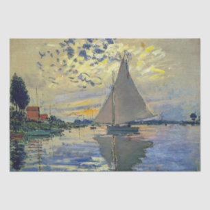 Papel De Seda Claude Monet - Navio de vela no Le Petit-Gennevill