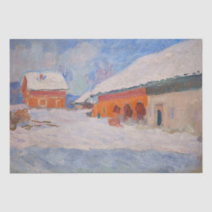 Papel De Seda Claude Monet - Noruega, Casas Vermelhas em Bjorneg