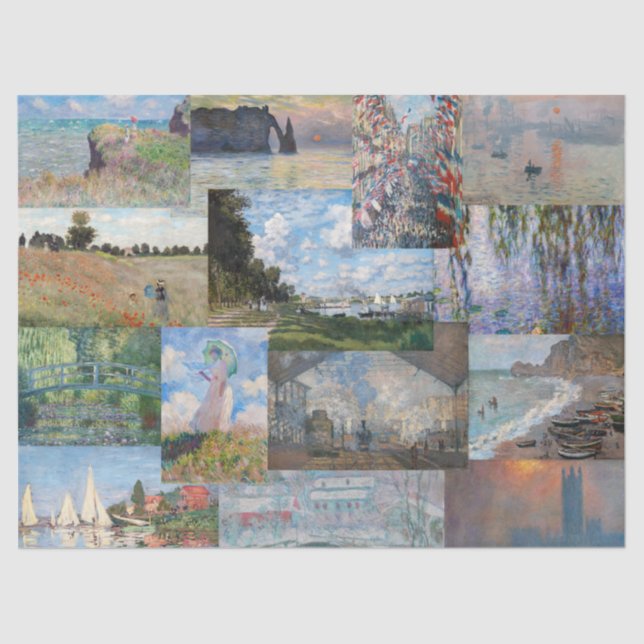 Papel De Seda Claude Monet - Patchwork de obras de arte (Frente )