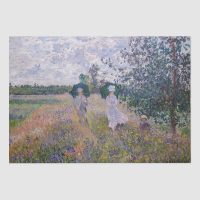 Papel De Seda Claude Monet - Promenade perto do Argenteuil (Frente )