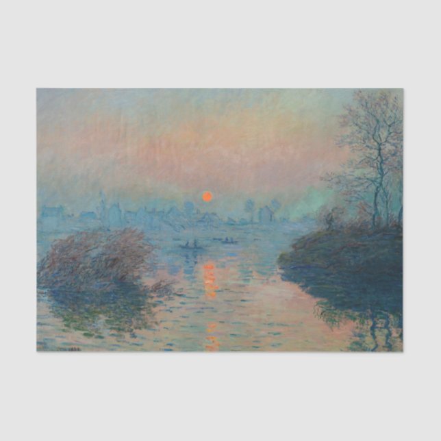 Papel De Seda Claude Monet - Sunset sobre o Sena em Lavacourt (Frente )
