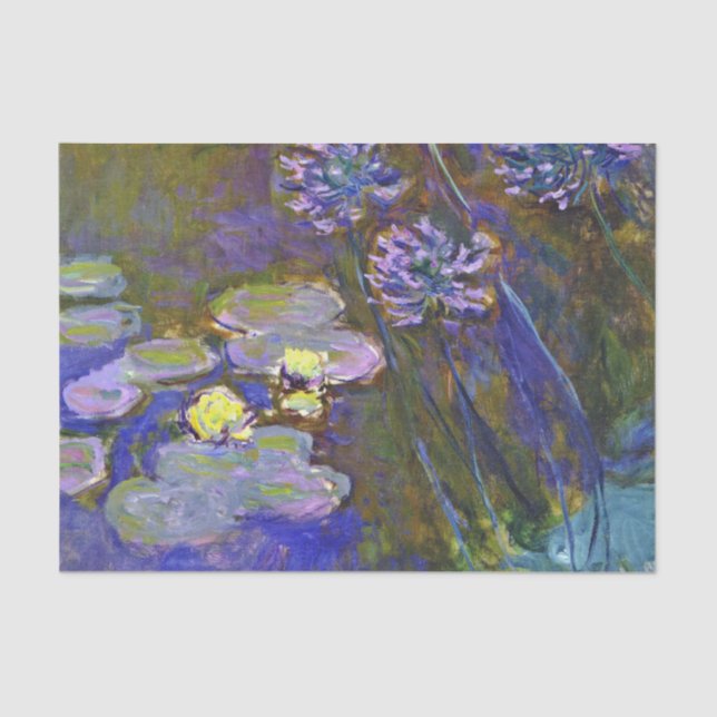 Papel De Seda Claude Monet Water Lily Agapanthus (Frente )