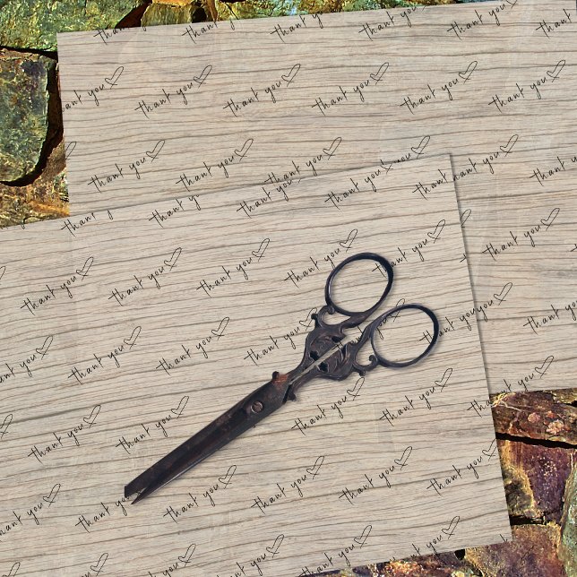 Papel De Seda Clientes Agradeçam Corações à Madeira (Criador carregado)