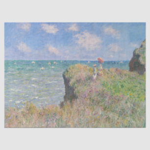 Papel De Seda Cliff Walk em Pourville por Claude Monet