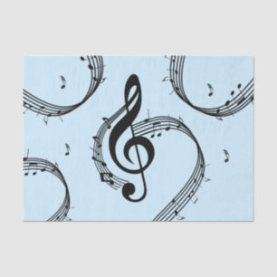 Papel De Seda Climactic G Clef Music Blue