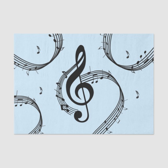 Papel De Seda Climactic G Clef Music Blue (Frente )