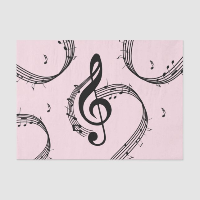 Papel De Seda Climactic G Clef Music Pink (Frente )
