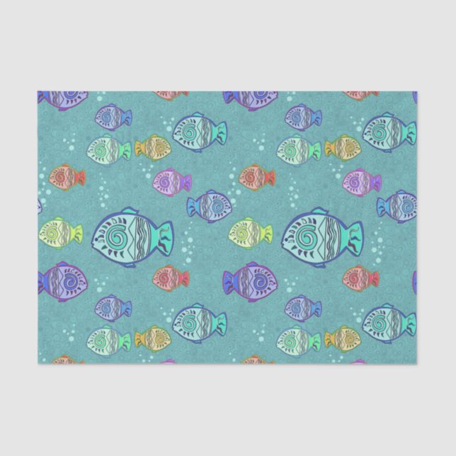 Papel De Seda Clip-Art Fish Pattern + suas ideias (Frente )