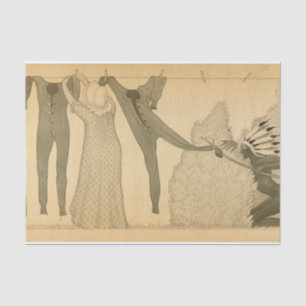 Papel De Seda Clothesline, Savage Iowa, 1923 por Grant Wood