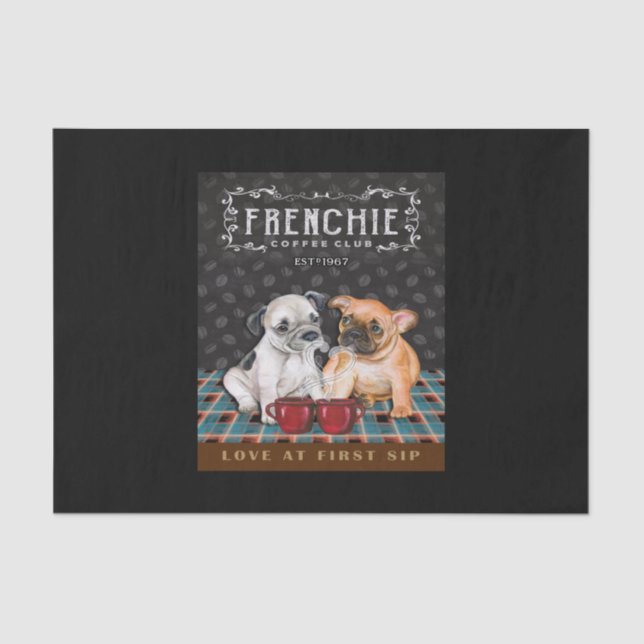 Papel De Seda Clube Francês de Café Buldogue (Frente )