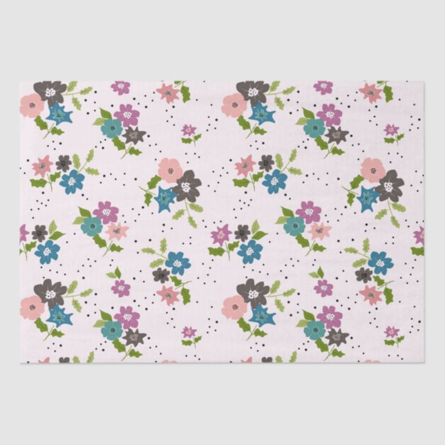 Papel De Seda Clusters de Flor de Boho (Frente )