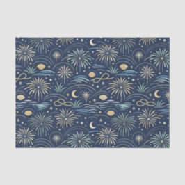 Papel De Seda Coastal Starlight Fireworks Pattern
