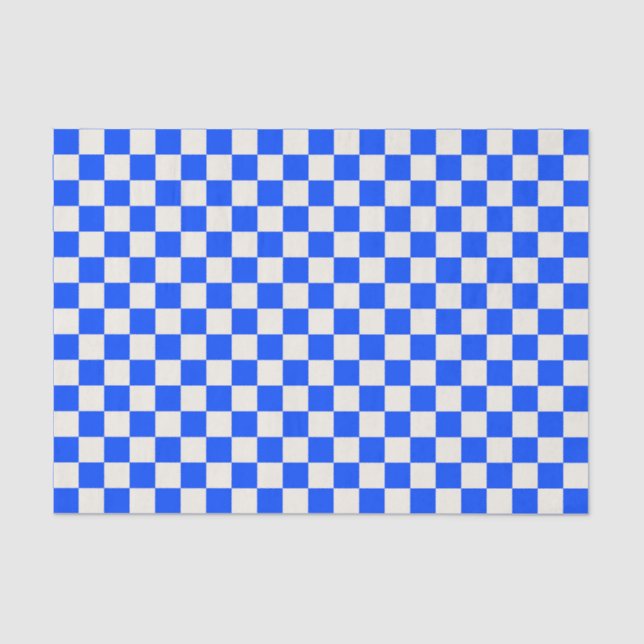 Papel De Seda Cobalt and cream checkerboard pattern (Frente )