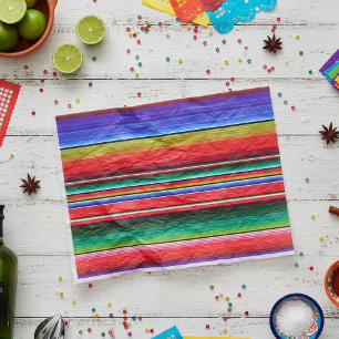 Papel De Seda Cobertor Mexicano de Festa Tradicional Azul Vermel
