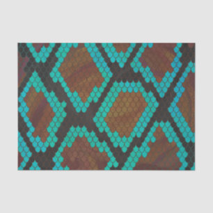Papel De Seda Cobra Brown e Teal Impressão