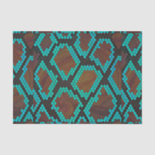 Papel De Seda Cobra Brown e Teal Impressão