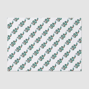 Papel De Seda Cobra Brown e Teal Impressão Silhouette