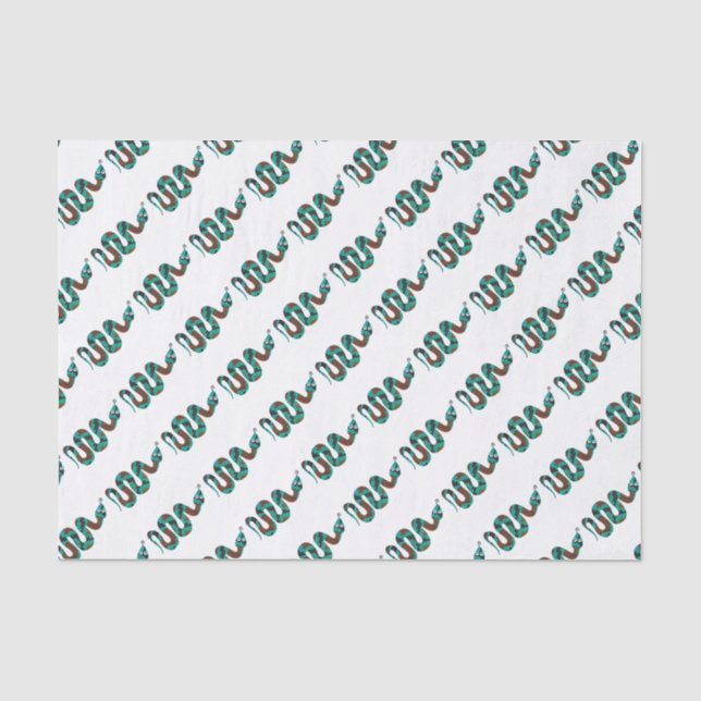 Papel De Seda Cobra Brown e Teal Impressão Silhouette (Frente )