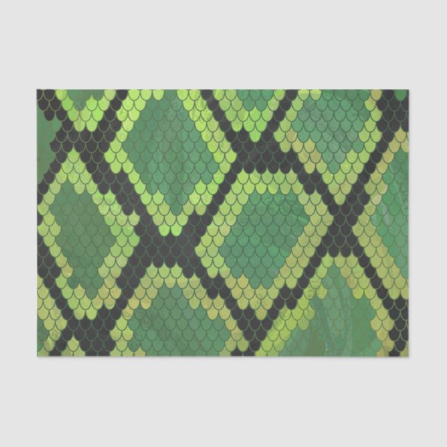 Papel De Seda Cobra preto e Impressão verde (Frente )