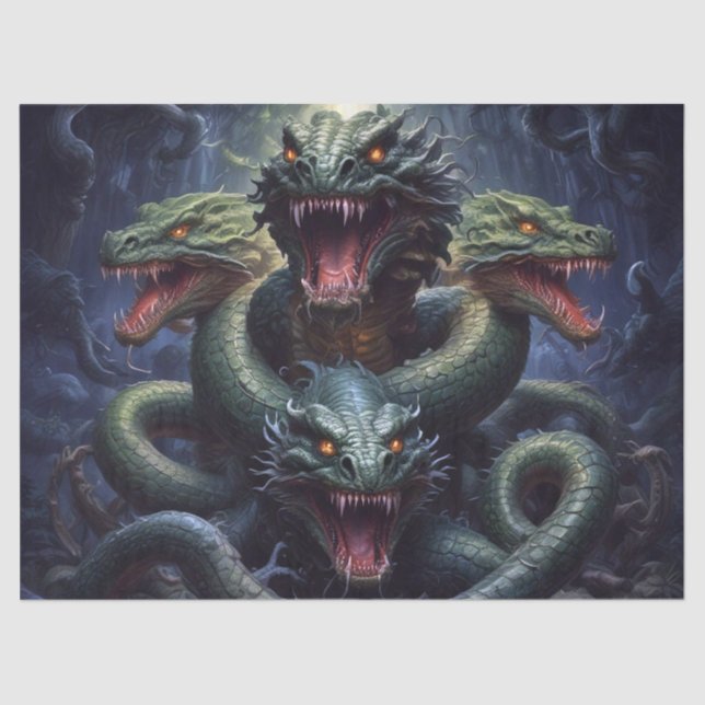 Papel De Seda Cobra Serpent Dragon Monster Fantasy Decoupage (Frente )