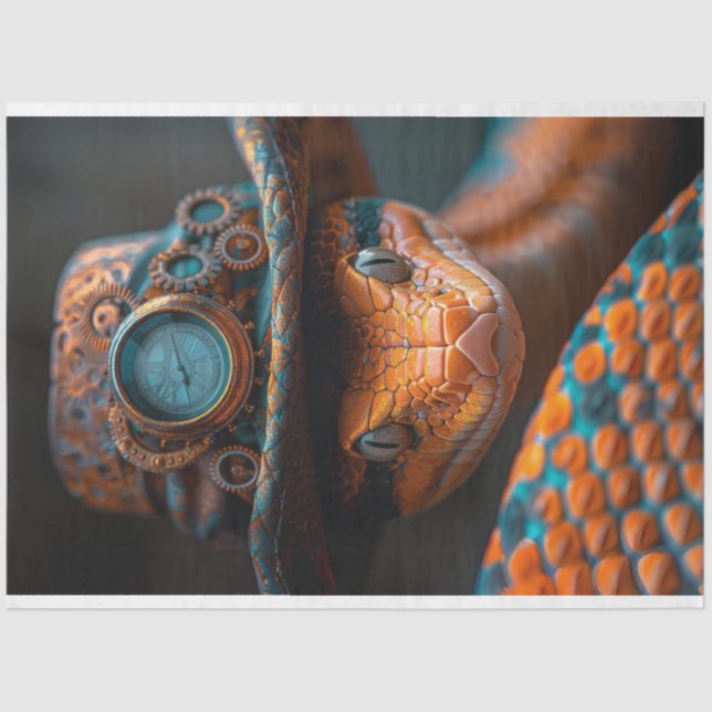 Papel De Seda Cobra Serpent Steampunk Hat Decoupage (Frente )