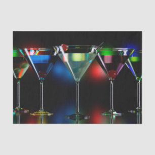 Papel De Seda Cocktails diferentes em óculos de martini com luze