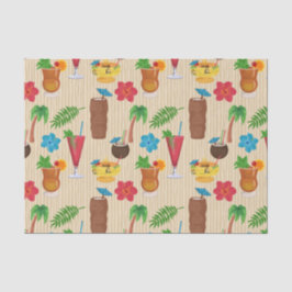 Papel De Seda Cocktails Tropicais de Tiki