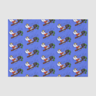 Papel De Seda Cocô engraçado tocando cartoon de violão