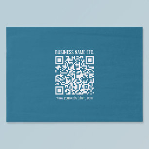 Papel De Seda Código QR azul oceânico editável