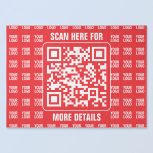 Papel De Seda Código QR do promocional (editável) com padrão de 