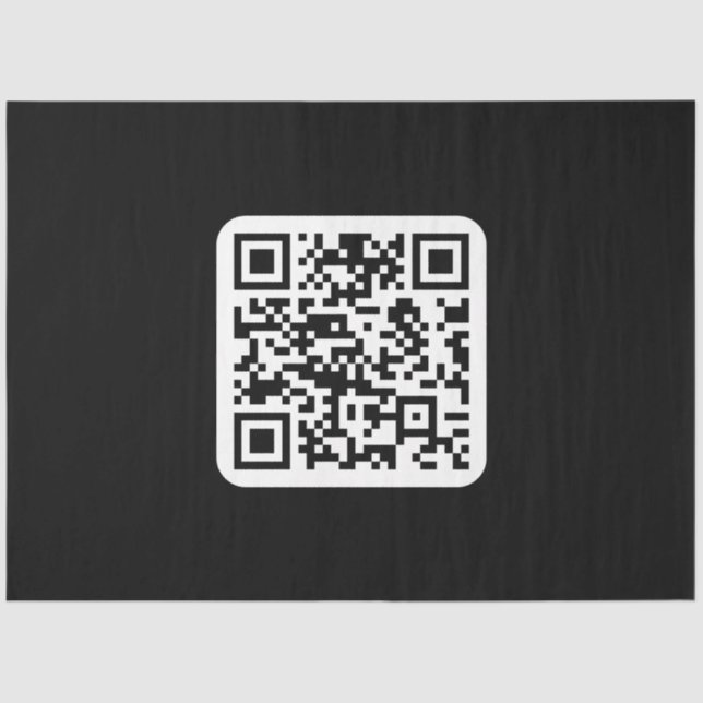 Papel De Seda Código QR moderno editável | Branco preto ou qualq (Frente )