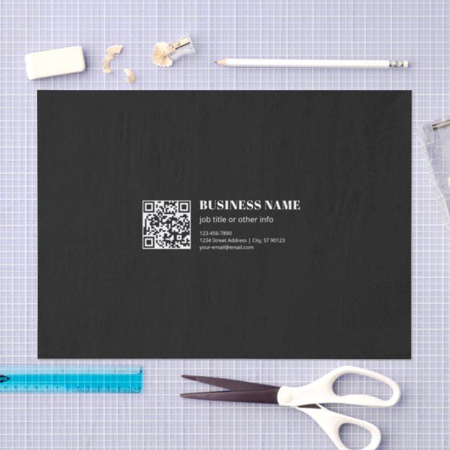 Papel De Seda Código QR personalizado e texto retrô-moderno edit (Arte )