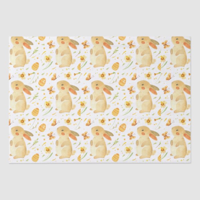 Papel De Seda Coelhinho da Páscoa e Borboletas (Frente )