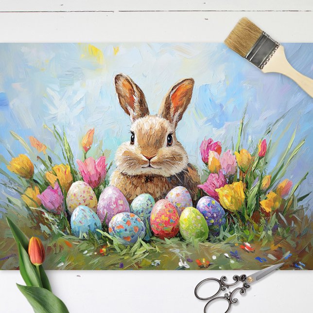 Papel De Seda Coelhinho de Páscoa Bonito com Decoupage de Ovos C (Criador carregado)