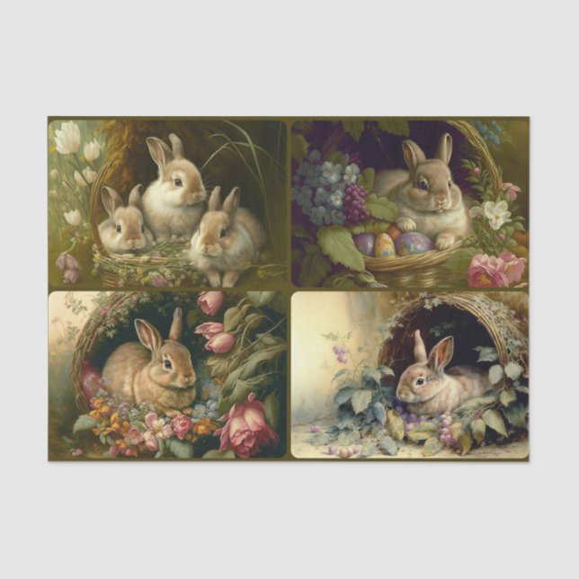 Papel De Seda Coelhinhos de cesta (Frente )