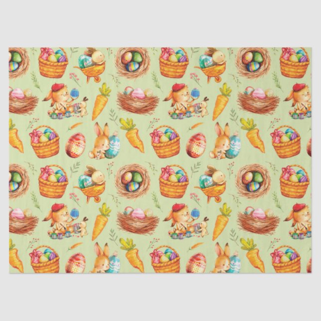 Papel De Seda Coelhinhos De Páscoa No Trabalho (Frente )