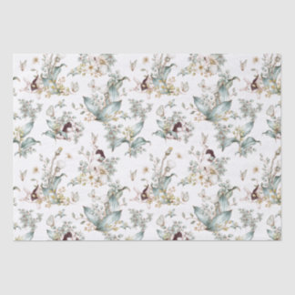 Papel De Seda Coelhinhos Fofos Vintage Decoupage Floral