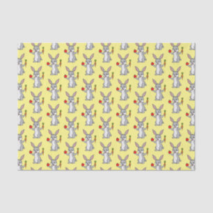 Papel De Seda Coelho bonito com desenho vegetal