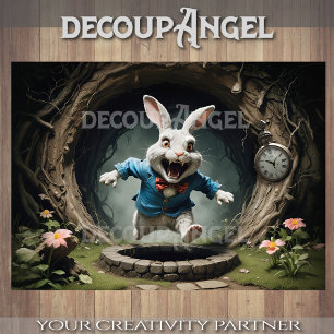 Papel De Seda Coelho Branco da Terra Maravilha de Alice #1