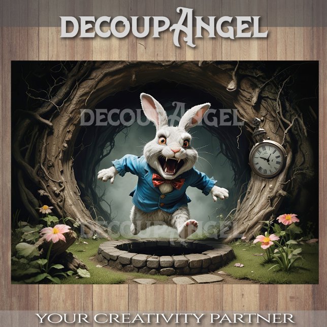 Papel De Seda Coelho Branco da Terra Maravilha de Alice #1 (Criador carregado)