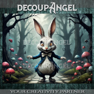 Papel De Seda Coelho Branco da Terra Maravilha de Alice #2