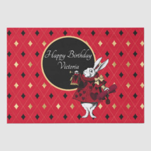 Papel De Seda Coelho Branco no Aniversário Vermelho