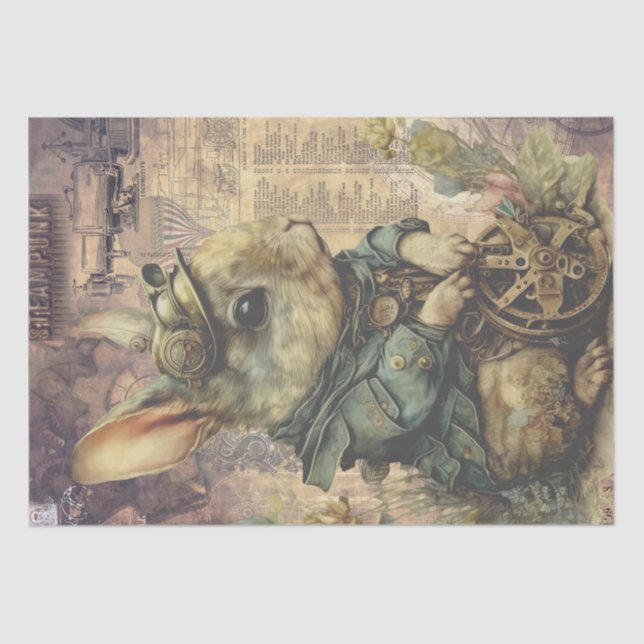Papel De Seda Coelho Coelho Steampunk (Frente )