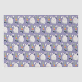 Papel De Seda Coelho da Páscoa Padrão Colorido de Aquarela