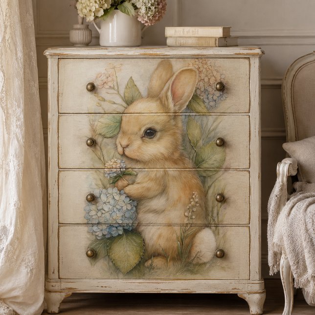 Papel De Seda Coelho da Primavera com Aquarela Floral (Criador carregado)