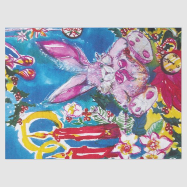 PAPEL DE SEDA COELHO DE PINCO, CANDELAS DE NATAL E HOLLIBERRIRES (Frente )