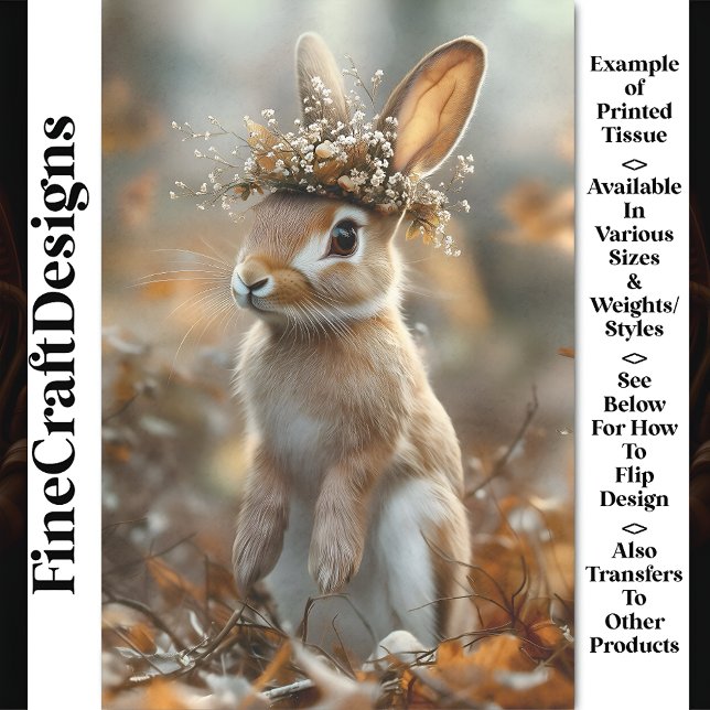 Papel De Seda Coelho Em Madeira, Flores, Berries FC8 - Separação (Criador carregado)