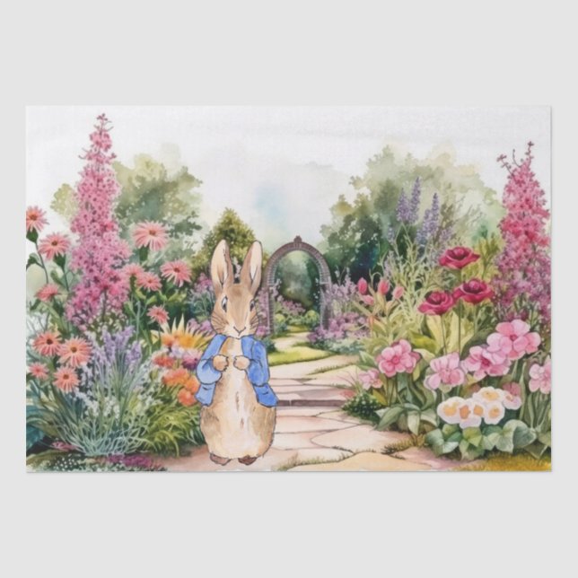 Papel De Seda Coelho em seu jardim (Frente )