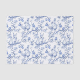 Papel De Seda Coelho Páscoa Azul De Jouy