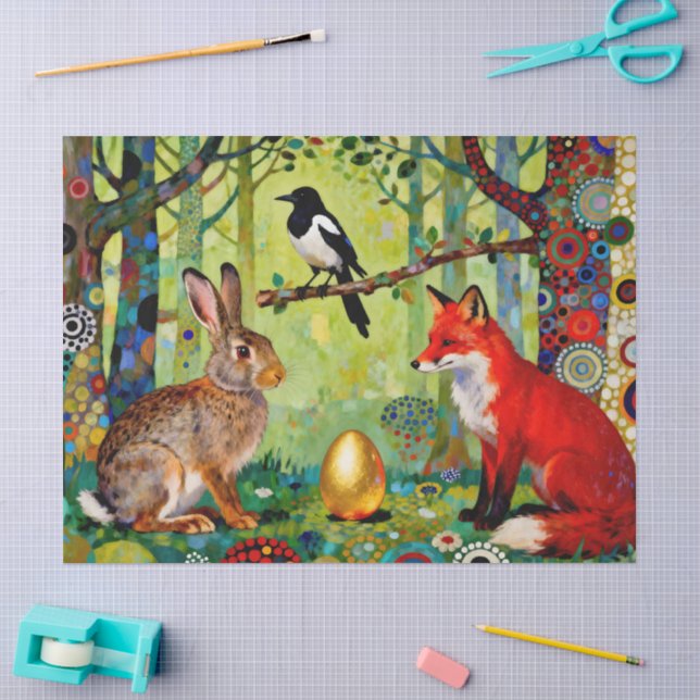 Papel De Seda Coelho, Pega, Raposa e “O Segredo da Floresta” (Arte )